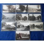 Postcards, Berkshire, Wokingham suburbs, 10 early RPs showing residential streets and roads, houses,