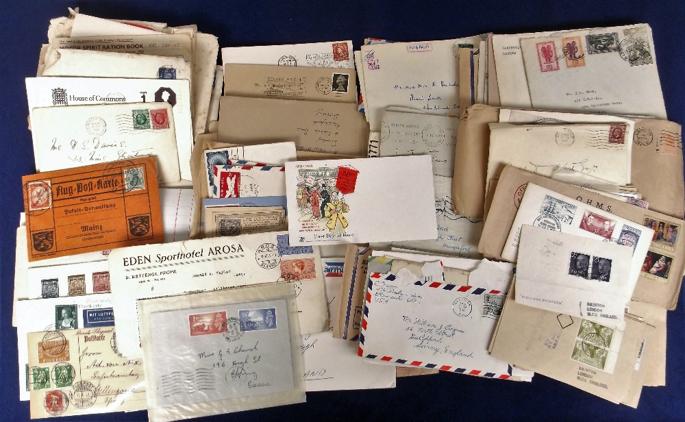 Stamps, a box of mainly GB postal history, mostly envelopes & postal stationery cards, mainly 1940's