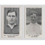 Trade cards, Bunsen Confectionery, Famous Figures, two football cards, both Brentford FC, no 601