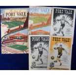 Football programmes, Port Vale FC, selection inc. booklet 'The Story of Port Vale 1876 - 1950'