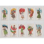 Cigarette cards, Bell, Women of All Nations (Flag Girls) (printed back) (set, 60 cards) (a few