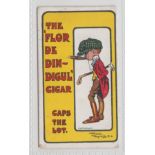 Cigarette card, Bewlay, Comic Advertisement Cards, The Flor de Din-Digul Cigar, 'Caps the Lot' (sl