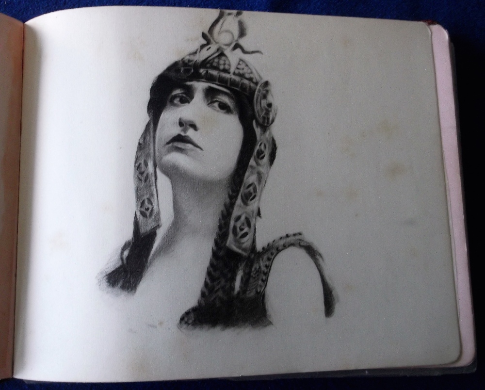 Ephemera, Theatre, a fine sketch book (album) in pencil and charcoal of Edwardian and later stars of - Image 5 of 9