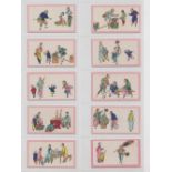 Cigarette cards, Wills (Autocar Cigarettes), Chinese Trades (set, 40 cards) (vg)