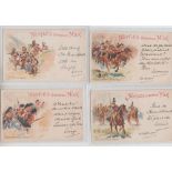 Postcards, 4 Nestle Condensed Milk Advertising cards with Military vignettes, 20th Punjab