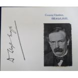 Autograph, Politics, David Lloyd George (1863-1945), Prime Minister, scarce signed Treasury Chambers