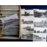 Postcards, Railway Stations, postcard size plain back mainly RP's, stations named from 'TR' to 'VI',