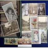 Postcards, a collection of over 700 cards, mostly deckle edge and other greetings cards, also a