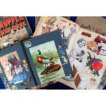 Scrap Albums, 7 early 20thC scrap albums laid down double sided. Scraps include trains, animals,