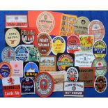 Beer labels, a mixed selection of 30 different labels (2 with contents) various shapes, sizes and