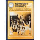 Football, Newport County FC, scarce hardback edition of the book 'Newport County 79/80 A Season of