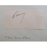 Autograph, Politics, Raymond Poincare' (1860-1934), President of France 1913-1920, signed piece laid
