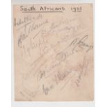 Cricket Autographs, signed album page headed 'South Africans 1935' signed by 13 members of the