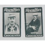 Trade cards, Rowntree's, Celebrities, two cards, Cricket, A. C. Maclaren & Author Mark Twain (both