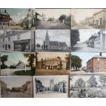 Postcards, Suffolk, selection of approx. 97 cards, mainly printed inc. Saxmundham shop front, High