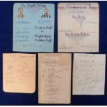 Football autographs, selection of signatures on album pages, Sunderland 1928/29 2 pages with 11