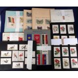 Tobacco silks, selection of silks, all mounted on cards, various series inc. ATC National Arms (