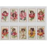 Cigarette cards, ATC, Beauties - Flower Girls (green net back) (set, 25 cards, plus one with