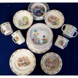 Collectables, Children's' China, Shelley Mabel Lucie Atwell baby's plate 'Oh! Mr Rabbit, do put up