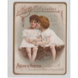 Cigarette card, USA, Allen & Ginter, a large advertising card for the Pet Cigarettes showing two