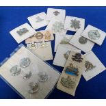 Military cap badges, a collection of 24 metal cap badges each mounted on card and identified inc.