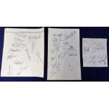 Football signatures, Cardiff City, 3 signed album pages for 1946 (11 sigs) inc. Ross, Page, Parkin