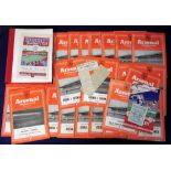 Football programmes, Arsenal FC, set of 21 home League games, 1952/53, Championship Winning