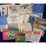 Football programmes, selection of approx. 50, 1950's, programmes, various clubs inc. Crystal Palace,