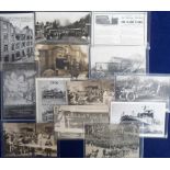 Postcards, Warwickshire, selection of 13 cards both RPs (5) and printed (8), showing disasters