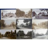 Postcards, Middlesex, Stanmore, a collection of 9 cards, all street scenes, with 7 RP's inc. open
