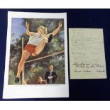 Olympics Autographs, London 1948, collection of 15 autographs of female athletes inc. Fanny