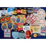 Beer labels, a mixed selection of Kent labels together with 3 old AKK labels (all the same) from Ind