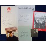 Football autographs, World Cup 1966, small selection of signatures from the England World Cup squad,