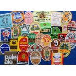 Beer labels, a mixed selection of 30 different labels (3 with contents), various shapes, sizes and