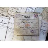 Ephemera, selection of 110+ miscellaneous legal documents, mainly on vellum, ranging in date from