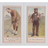 Cigarette cards, Cope's, Cope's Golfers, 2 type cards, no 8, A J Balfour and no 12, Allan