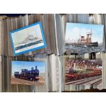Postcards, large collection of modern postcards, 100's, many railway related, also shipping inc.