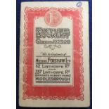 Football, fixture booklet produced for season 1925/26 by Tobacconist Forshaw's of Middlesbrough,