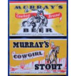 Beer labels, Wm M Murray & Co Ltd Edinburgh, 2 larger horizontal rectangular labels 130mm x 82mm for