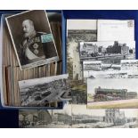 Postcards, a mixed collection of over 700 cards and photos inc. photos of locomotives, foreign, USA,