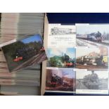 Postcards, Railway Engines, oversize and standard, printed, coloured, RP's (approx. 400) many