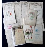 RE-ENTERED LOT - SEE NOTE, Ephemera, a collection of 25+ dinner menus, early 1900's to 1950's,