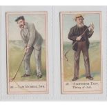 Cigarette cards, Cope's, Cope's Golfers, 2 type cards, no 26, Tom Morris, Jnr, & no 28, Professor