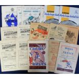 Rugby League programmes, selection of 17 programmes 1940s to 60s, inc. Wales v. France played at