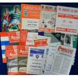 Football programmes, a collection of mainly 1950s neutral games played at Arsenal, noted Luton