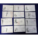 Postcards, Military, 12 Tobacco Fund Postcards all posted from serving overseas military