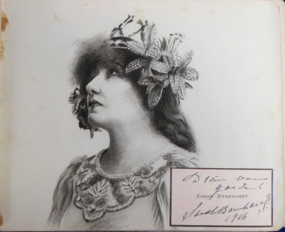 Ephemera, Theatre, a fine sketch book (album) in pencil and charcoal of Edwardian and later stars of - Image 9 of 9