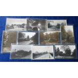 Postcards, Burghfield near Reading, inc. the common, roads & bridges, mill backwater, Burghfield