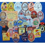 Beer labels, a mixed selection of 31 different labels (1 with contents), various shapes, sizes and