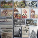 Postcards, a miscellaneous selection of 235+ cards, printed and RP's including Fishing Industry (